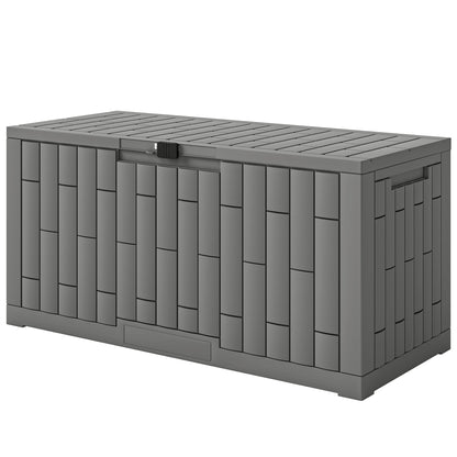 80 Gallon Resin Deck Box, Lockable Outdoor Storage Box, Splash-Resistant & UV Resistant Patio Storage Container