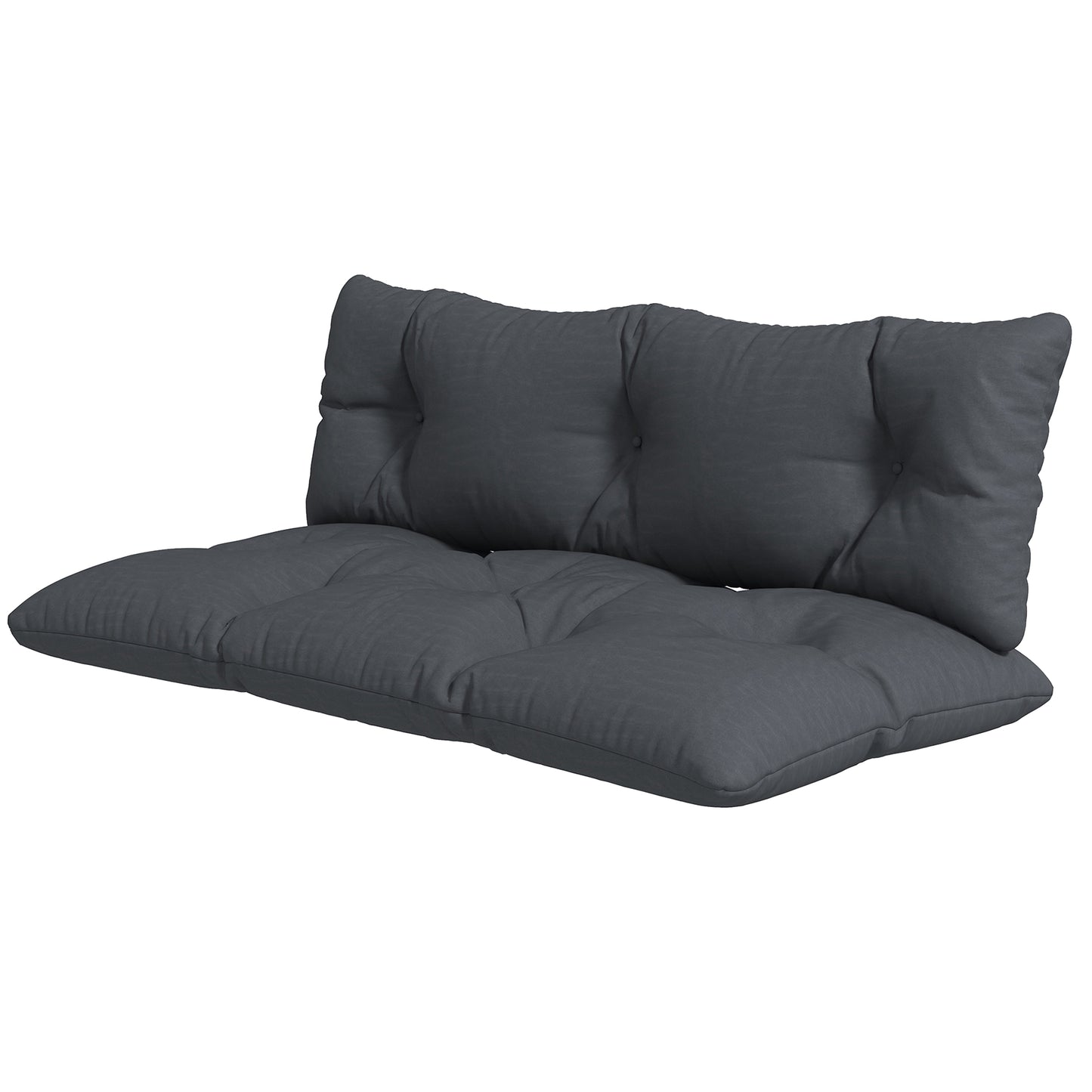 2 Seater 6" Thick Outdoor Seat Cushions with Back Cushion for Pallet, Loveseat Outdoor Furniture Cushions, Dark Grey