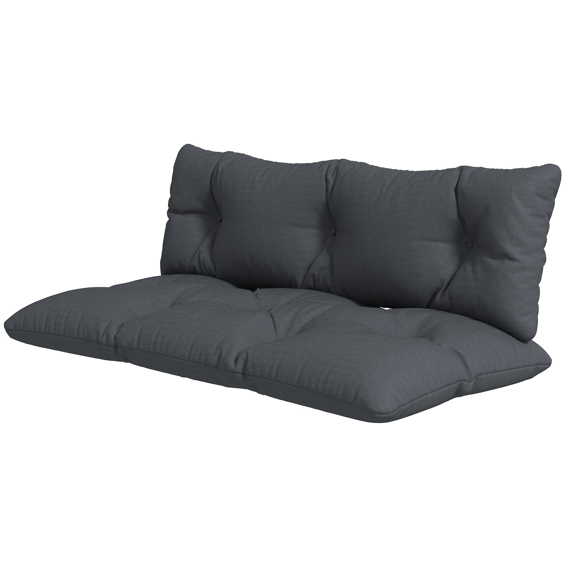 2 Seater 6" Thick Outdoor Seat Cushions with Back Cushion for Pallet, Loveseat Outdoor Furniture Cushions, Dark Grey