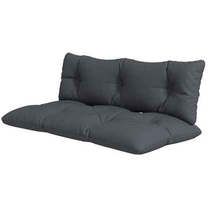 2 Seater 6" Thick Outdoor Seat Cushions with Back Cushion for Pallet, Loveseat Outdoor Furniture Cushions, Dark Grey