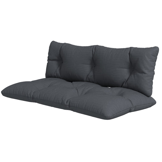 2 Seater 6" Thick Outdoor Seat Cushions with Back Cushion for Pallet, Loveseat Outdoor Furniture Cushions, Dark Grey