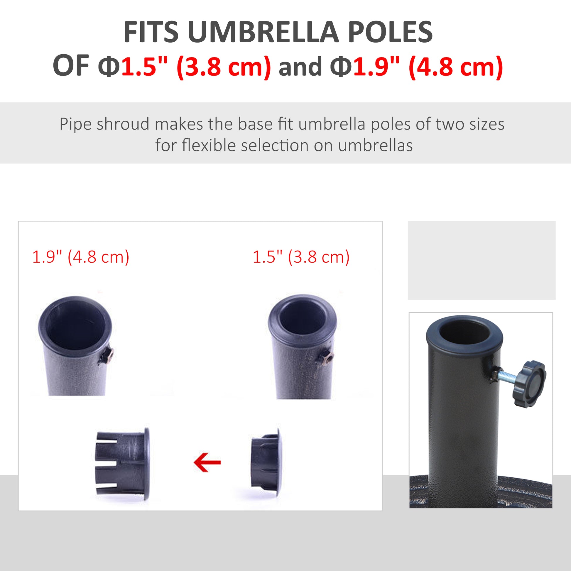 26 lbs Resin Round Umbrella Base Stand Market Parasol Base for Φ1.5", Φ1.89" Pole, for Backyard, Garden, Bronze