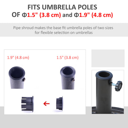 26 lbs Resin Round Umbrella Base Stand Market Parasol Base for Φ1.5", Φ1.89" Pole, for Backyard, Garden, Bronze