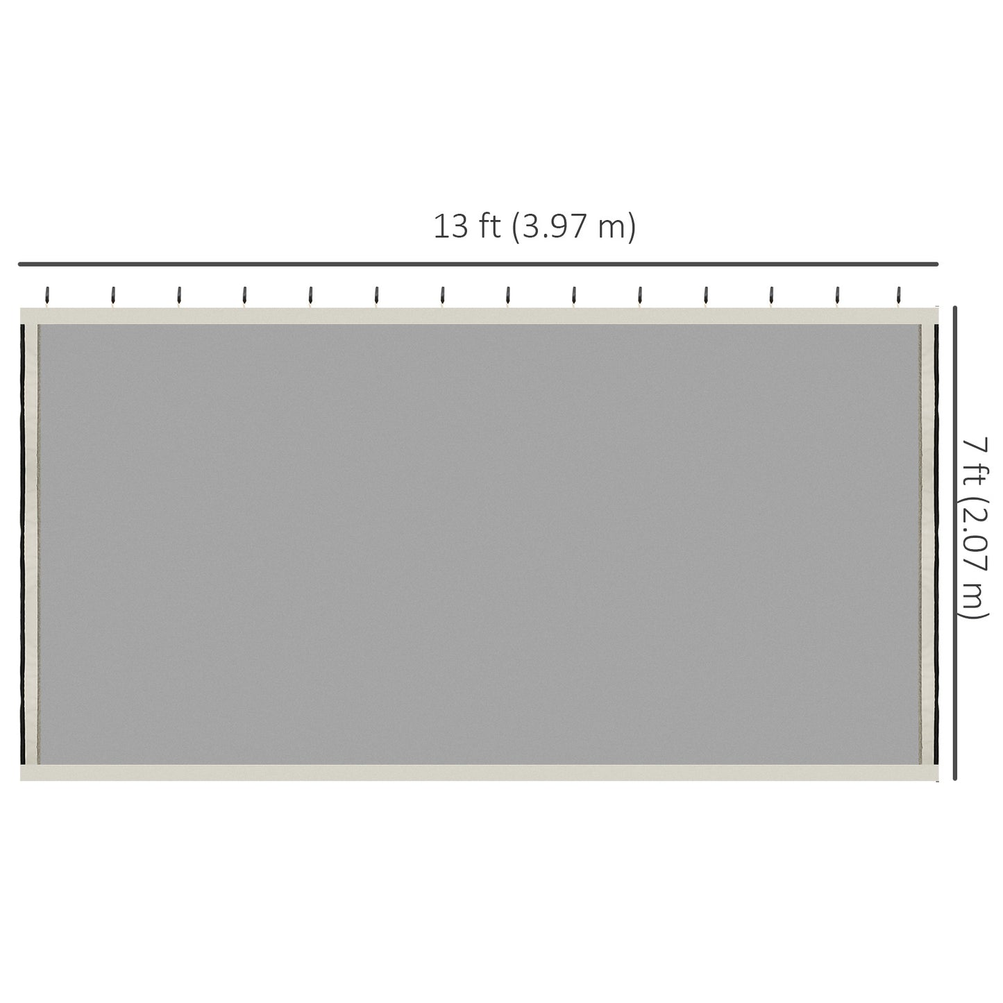 Replacement Mosquito Netting for Gazebo 10' x 13' Black Screen Walls for Canopy with Zippers