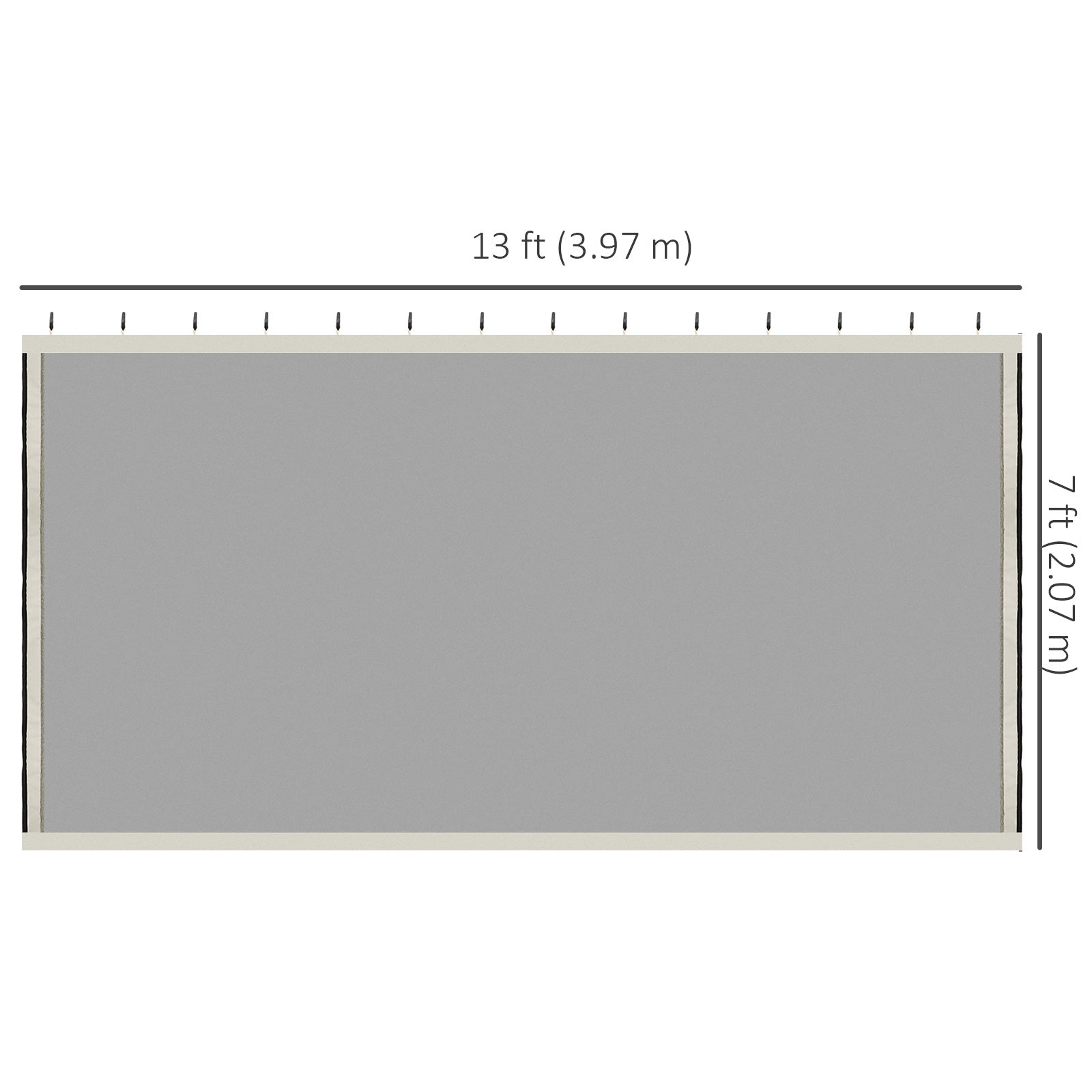 Replacement Mosquito Netting for Gazebo 10' x 13' Black Screen Walls for Canopy with Zippers