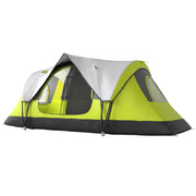Camping Tent for 6-8 Man with 2000mm Waterproof Rainfly and Carry Bag for Fishing Hiking Festival, Green