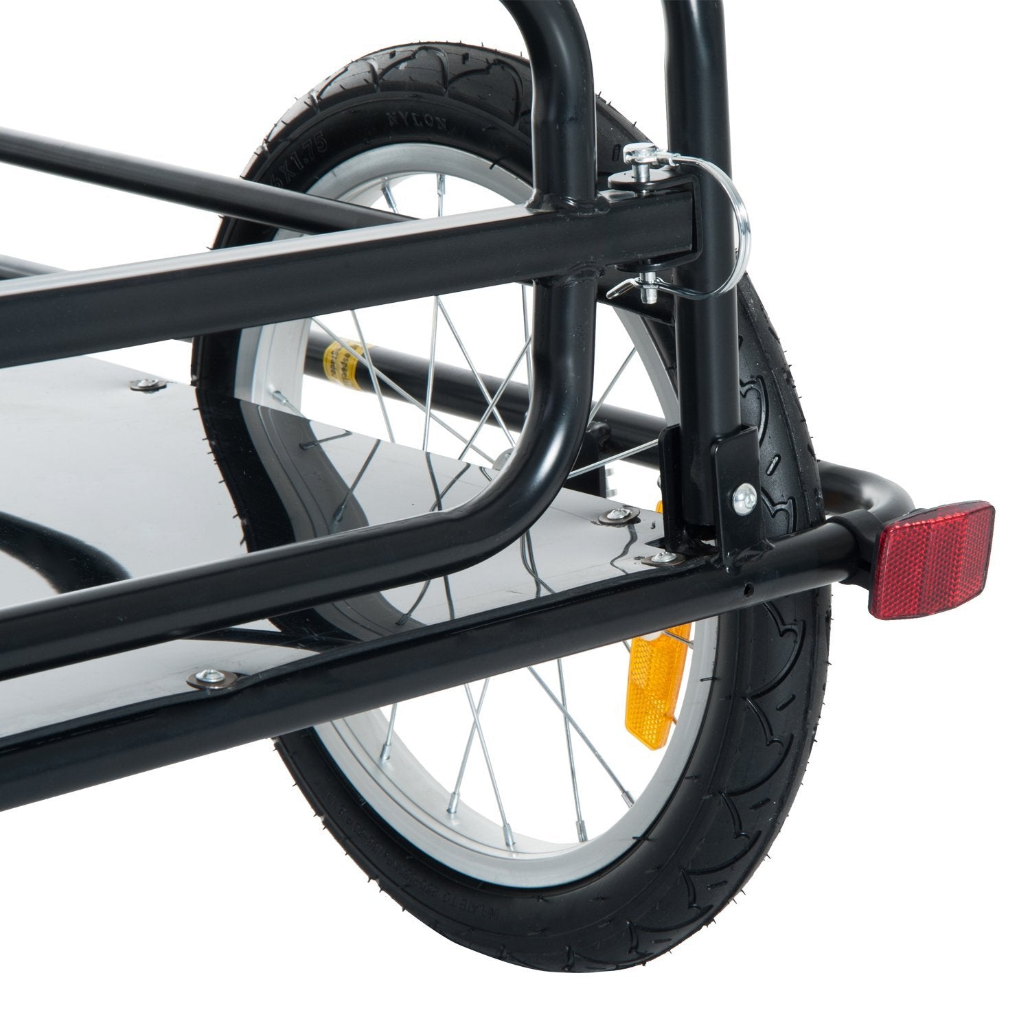 Aosom Folding Bicycle Cargo Trailer Wagon Utility Bike Cart Carrier Garden Patio Tool New