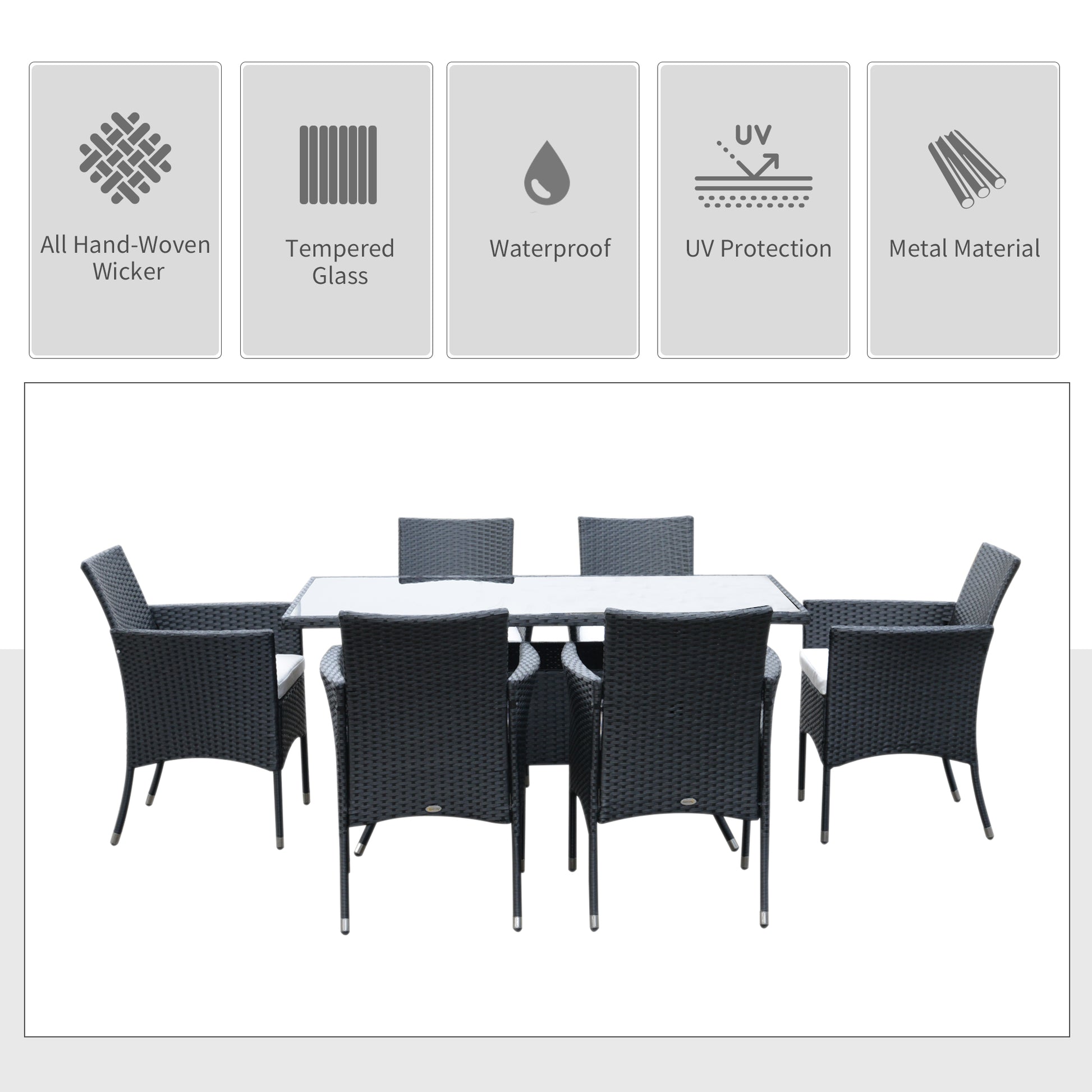 Garden Dining Set with Cushions