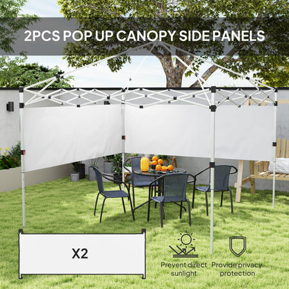 Canopy Sidewalls for 10' x 10' or 10' x 20' Pop up Canopy, 2 PCS Canopy Half Walls Only, White