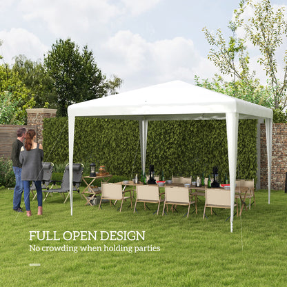 10x10ft Party Tent Portable Gazebo, Folding Garden Canopy Event Shelter Outdoor Sunshade White