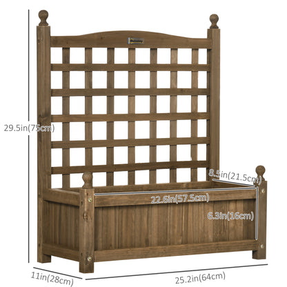 Garden Planter with Trellis for Climbing Vines, Wood Raised Garden Bed, Planter Box for Garden, Indoor Outdoor, Coffee