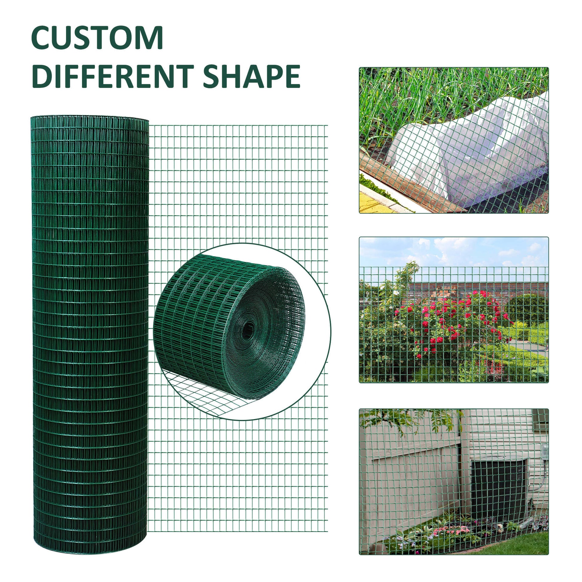 Chicken Wire Fencing 98' x 3', 1" x 0.5" Rectangle Chicken Wire for Crafts Garden Poultry, Metal Hardware Cloth Netting for Chicken Coops, Rabbit Cage, Dark Green
