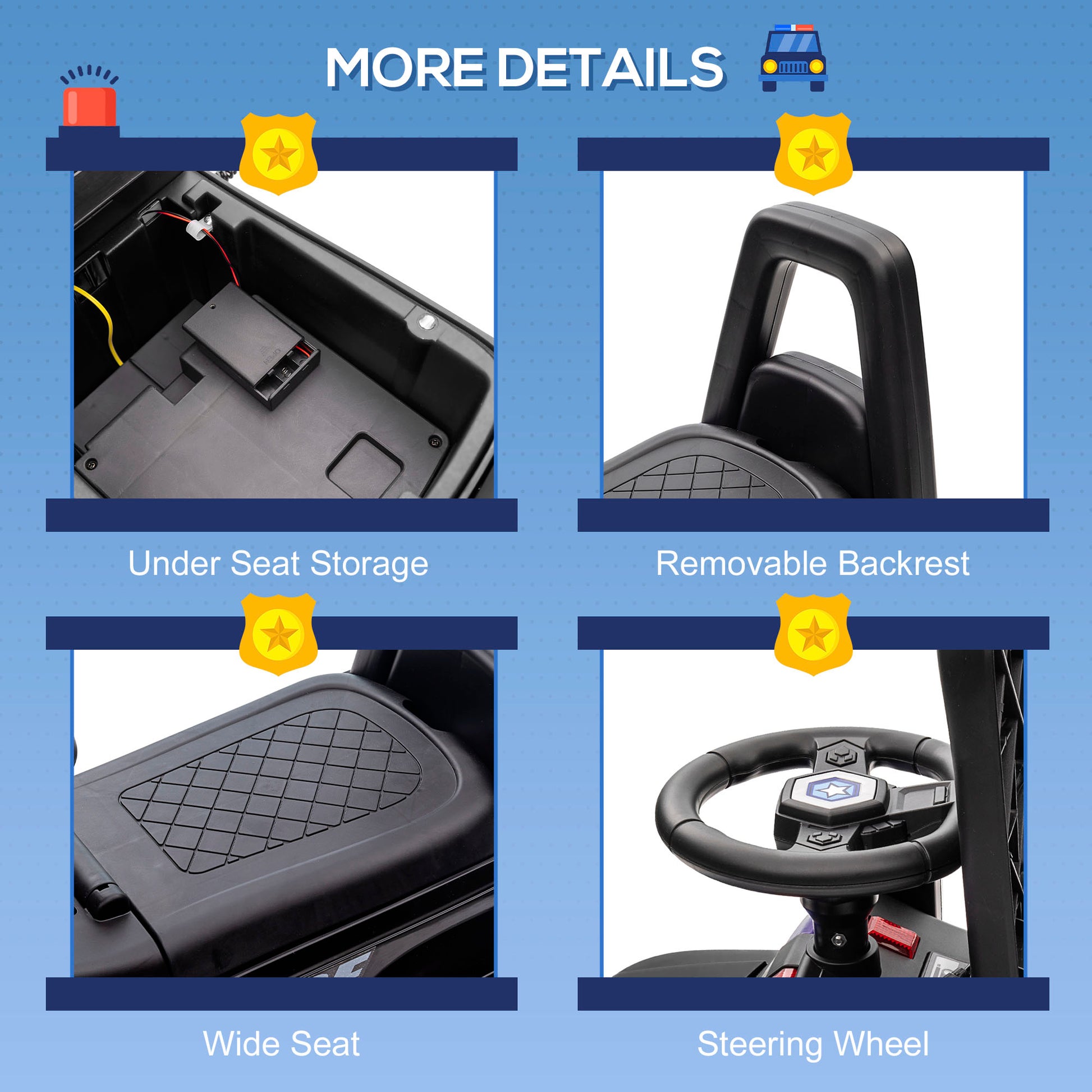 Aosom Kids Ride On Sliding Car with Hidden Under Seat Storage, Foot-to-Floor Design, Black