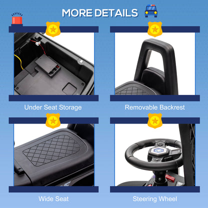 Aosom Kids Ride On Sliding Car with Hidden Under Seat Storage, Foot-to-Floor Design, Black