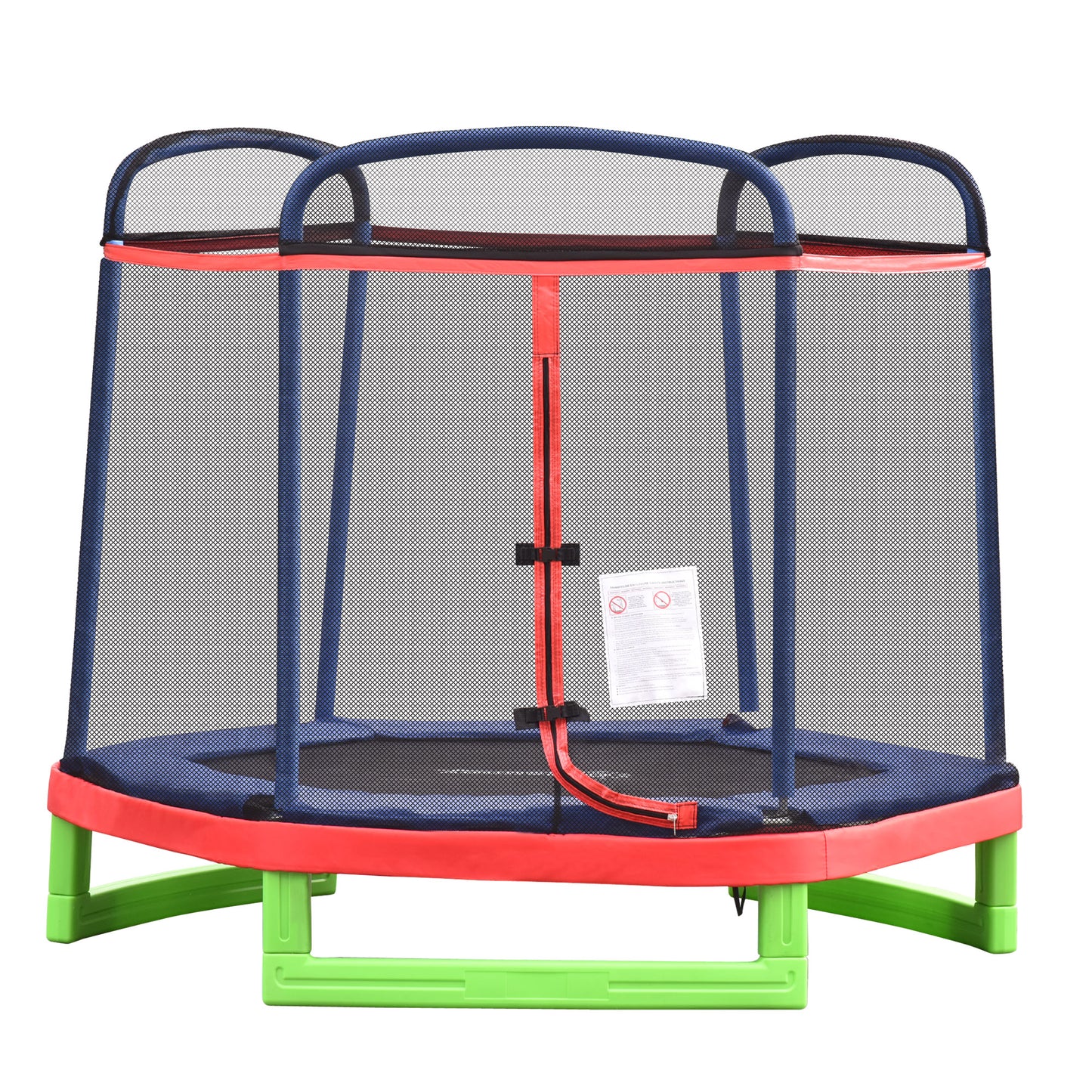 84.75" Kids Trampoline 7 FT Indoor Outdoor Trampolines with Safety Net Enclosure Built-in Zipper Padded Covering, for Boys and Girls, Red