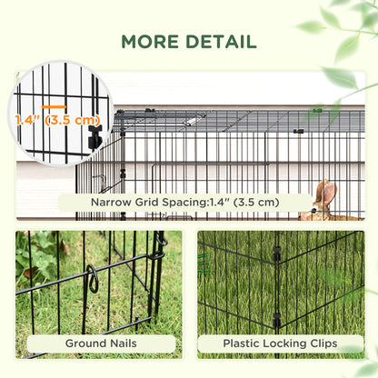 Small Animal Cage with Roof, Indoor/Outdoor Use, for Chicken, Rabbits, Chinchillas, 87" x 34" x 28", Green