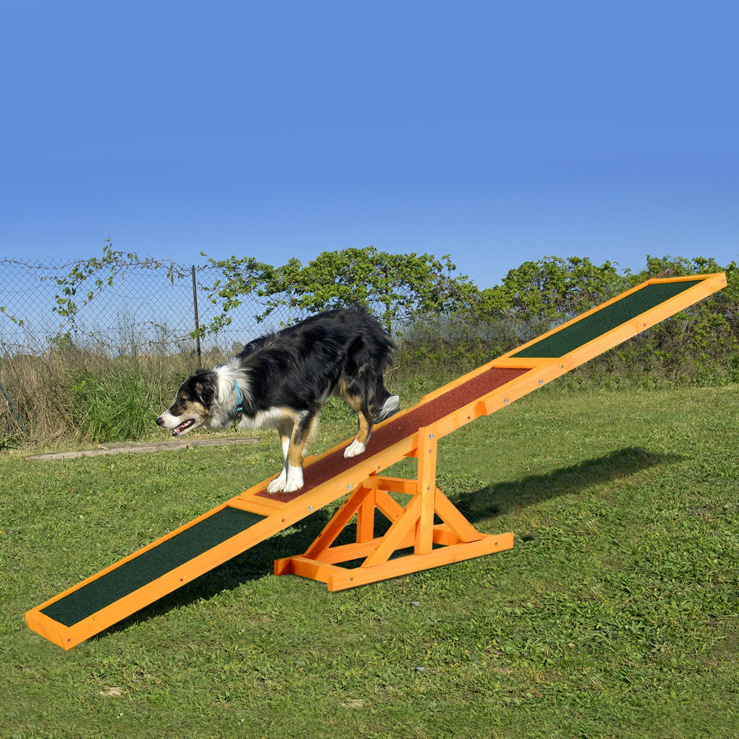 Wood Pet Seesaw Platform Dog Agility Training Equipment Run Game Toy Weather Resistant Pet Supplies Natural