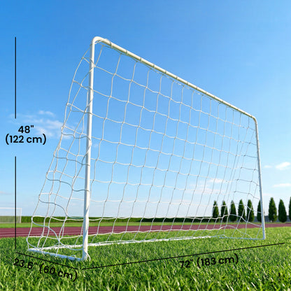 Soozier Soccer Goal, 6 x 4ft Portable Practice Soccer Net with Nylon Mesh, Steel Frame, for Indoor and Outdoor Use