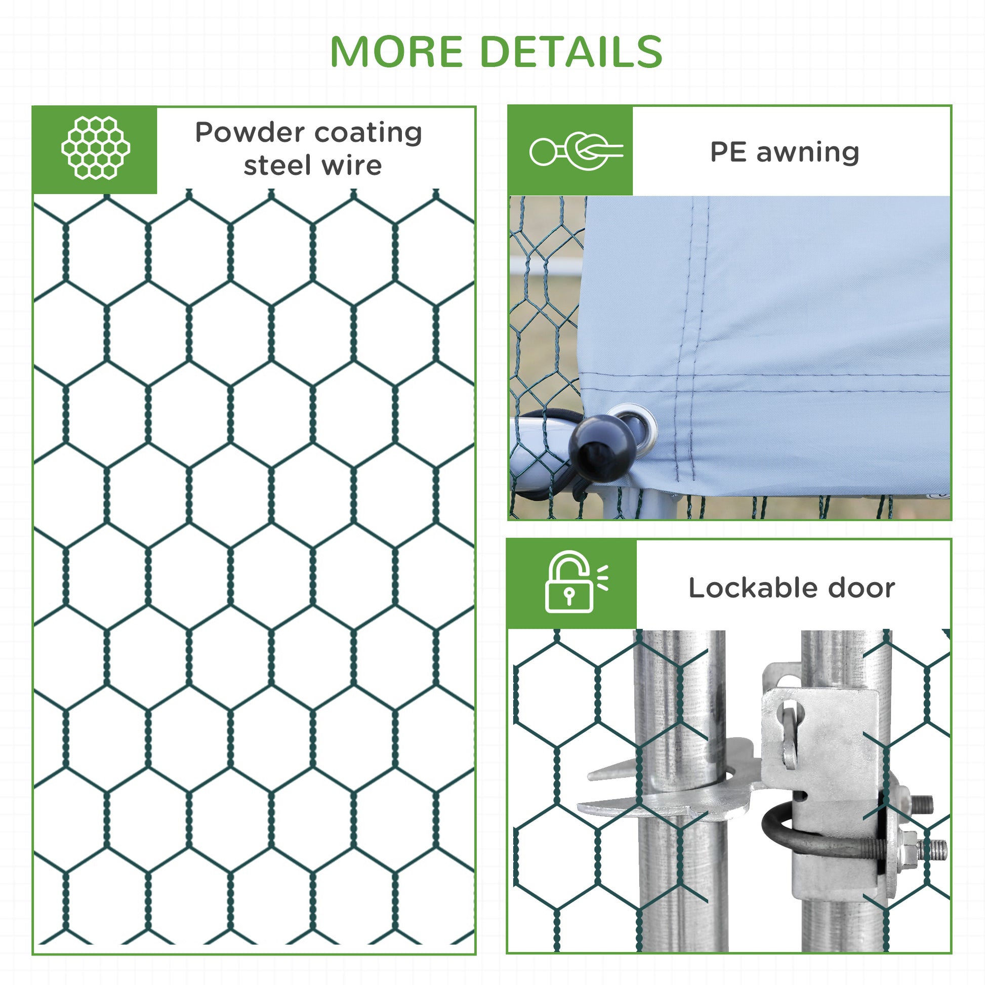 9.8' x 13.1' x 6.6' Chicken Coop Cage, Outdoor Hen House w/Cover & Lockable Door