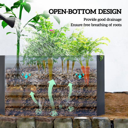 6' x 3' x 2' Raised Garden Bed, Galvanized Planter Box for Growing Flowers, Herbs and Vegetables, Dark Grey