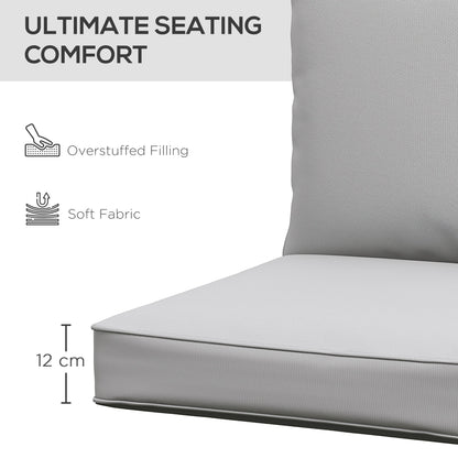 Patio Chair Cushions, Thick Deep Seat Outdoor Seat Cushion with Back Cushion, Light Grey