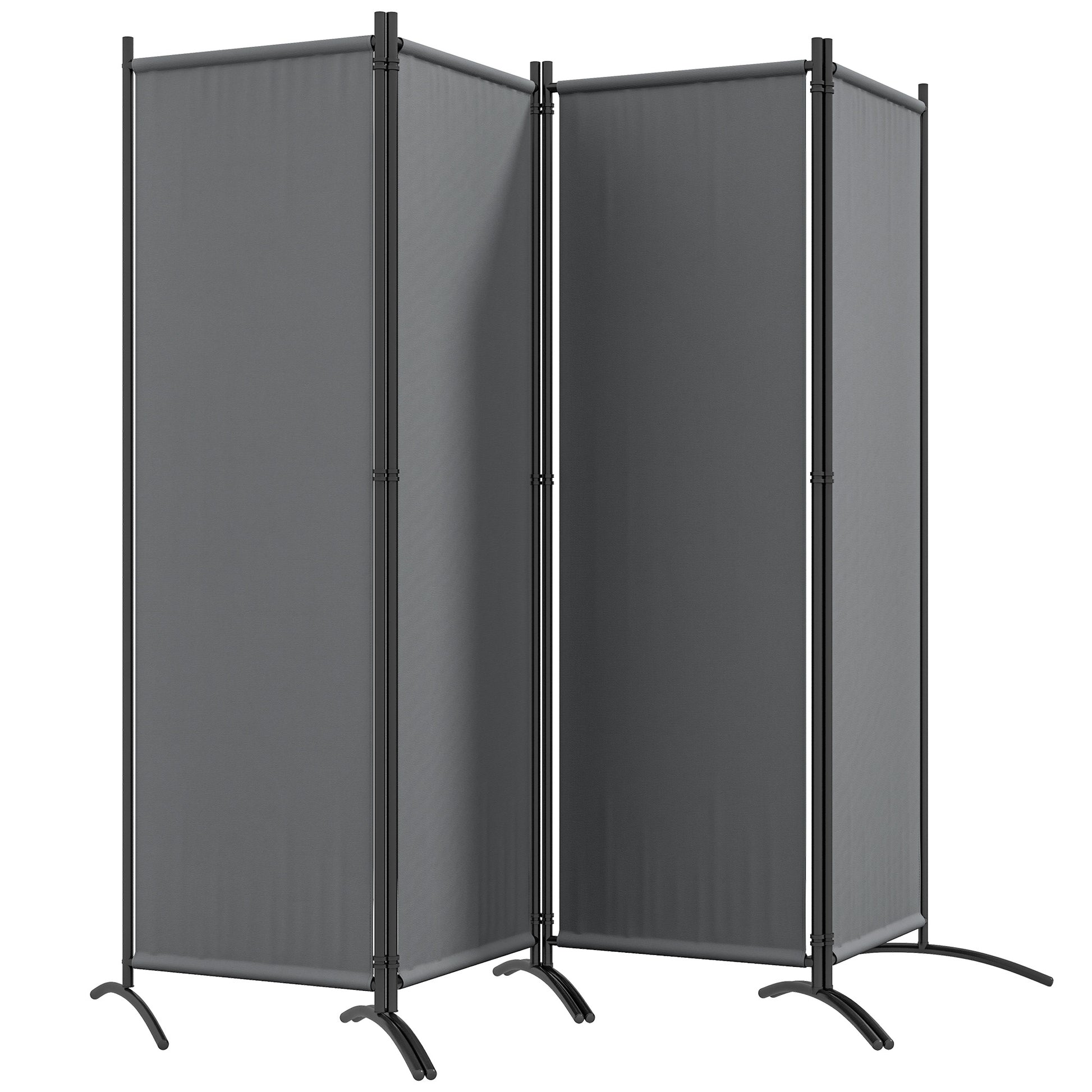 Folding Room Divider, Privacy Screen for Home Office Bedroom, 5.6FT Tall, Dark Grey