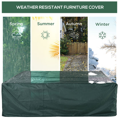 Large Patio Garden Furniture Set Cover 600D Oxford Square Waterproof, 90.6" L x 90.6" W x 27.6" H, Green