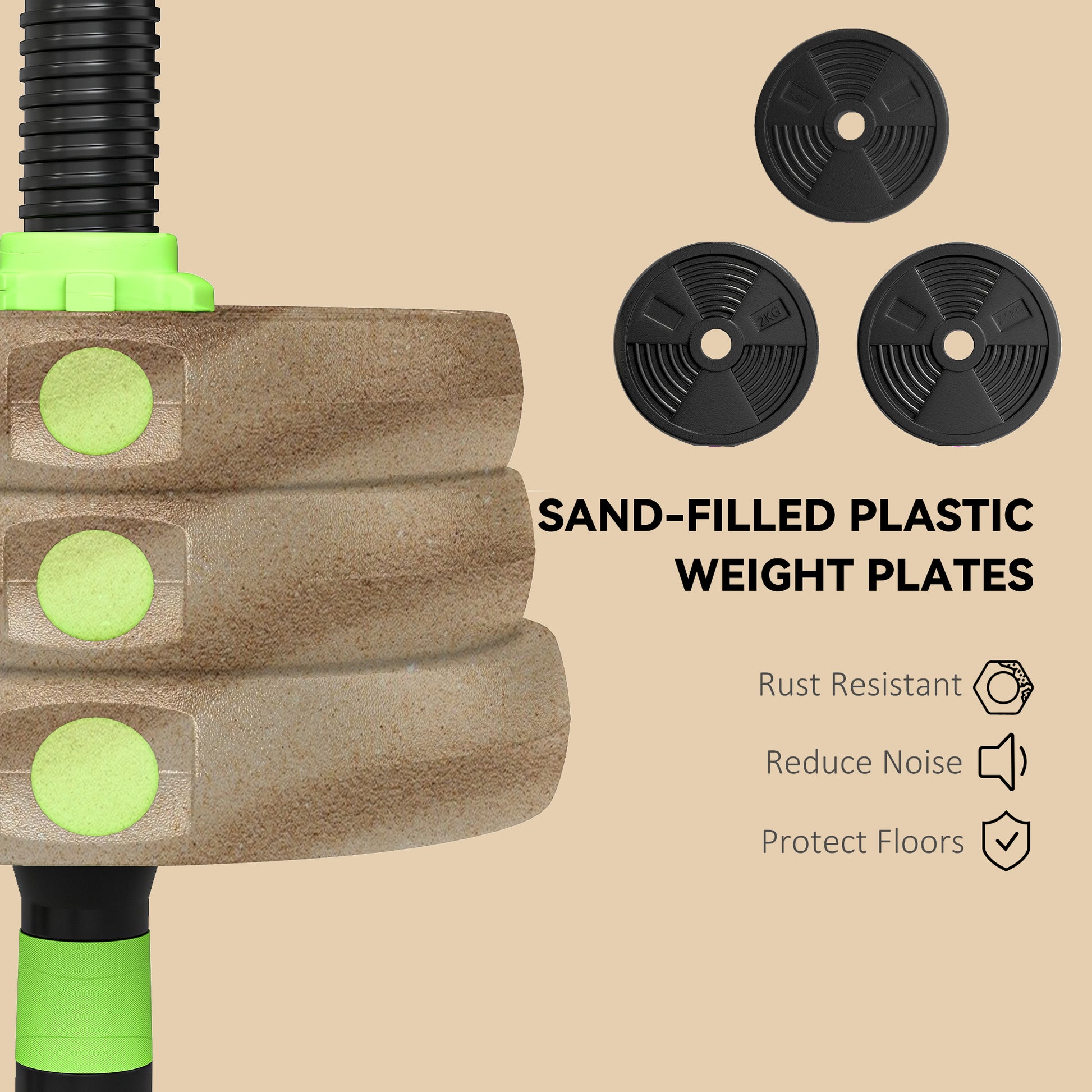 Soozier Adjustable Dumbbell Set, 3 in 1 Weights Dumbbells Set for Home Gym, 55lb Free Weights with Connector and Non-Slip Grip