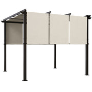 10' x 10' Metal Pergola, Outdoor Pergola with Retractable Canopy, for Garden, Patio, Backyard, Deck