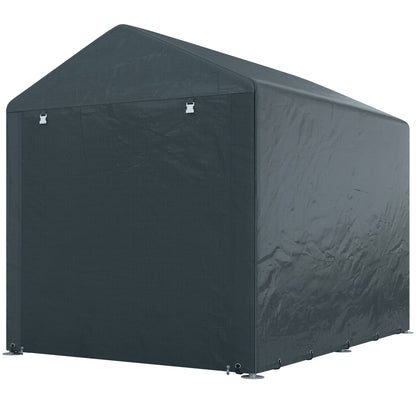 Portable Bicycle Shed with Galvanised Steel Frame and Large Door, Waterproof Outdoor Shed for Garden Tools, Dark Grey
