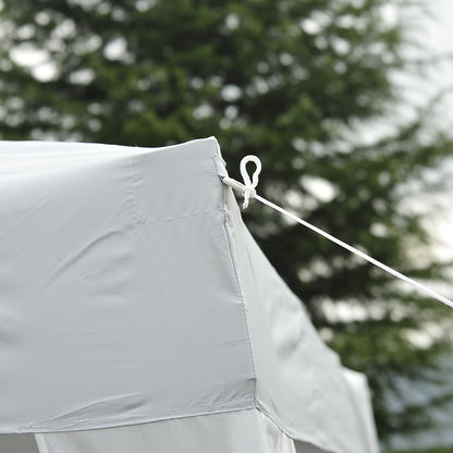 10' x 10' Arbor Barnum Folding Pop-up Garden Gazebo with Transport Bag-White