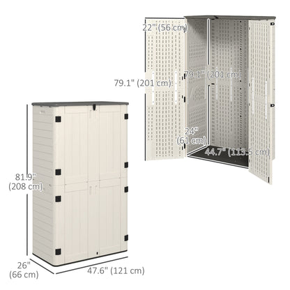 368 Gallon Outdoor Storage Cabinet with Openable Top and Lockable Doors for Lawnmower, Trash Can, Patio Accessories