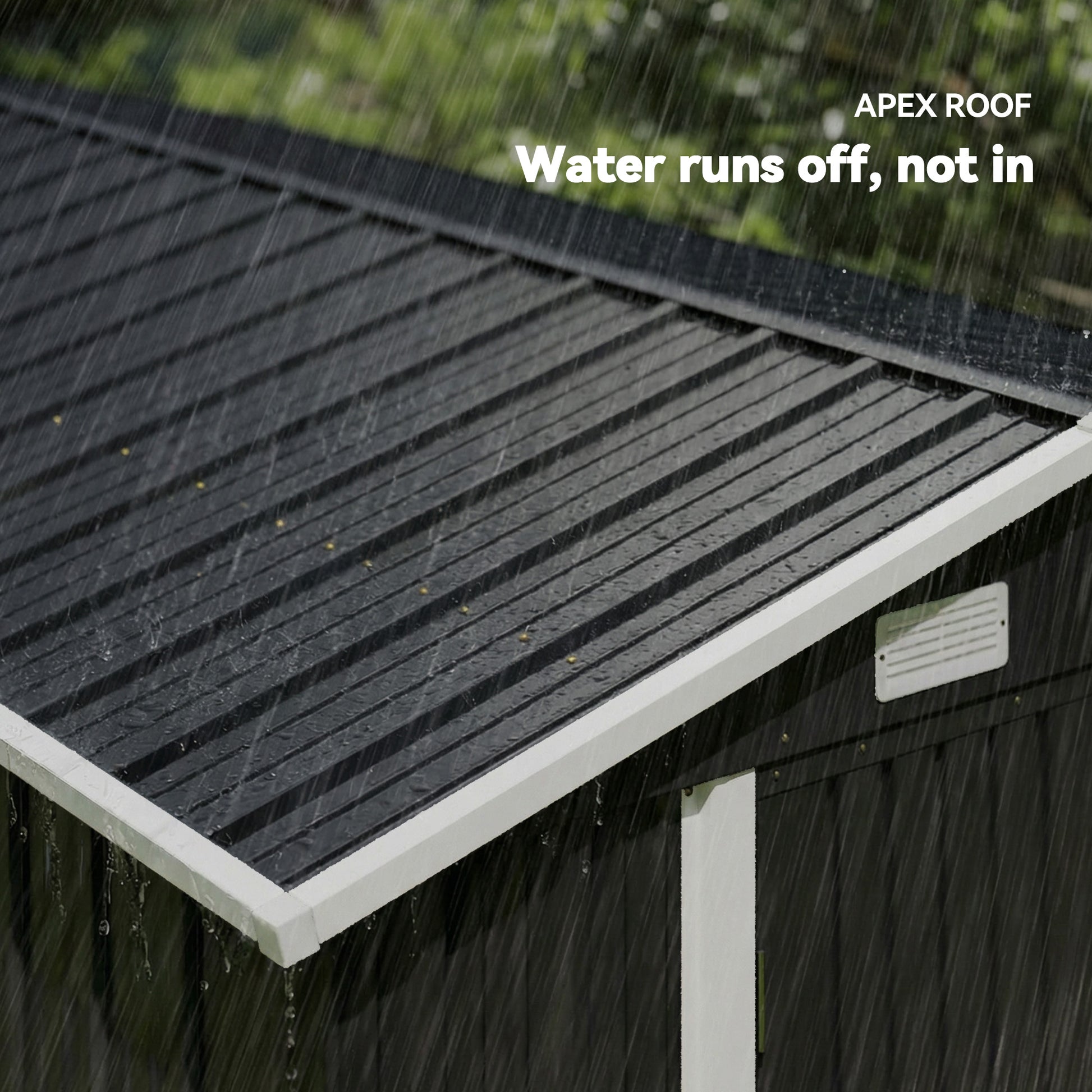 10' x 10' Metal Shed, Heavy Duty Outdoor Storage Shed with 4 Vents and Lockable Double Doors, Dark Grey