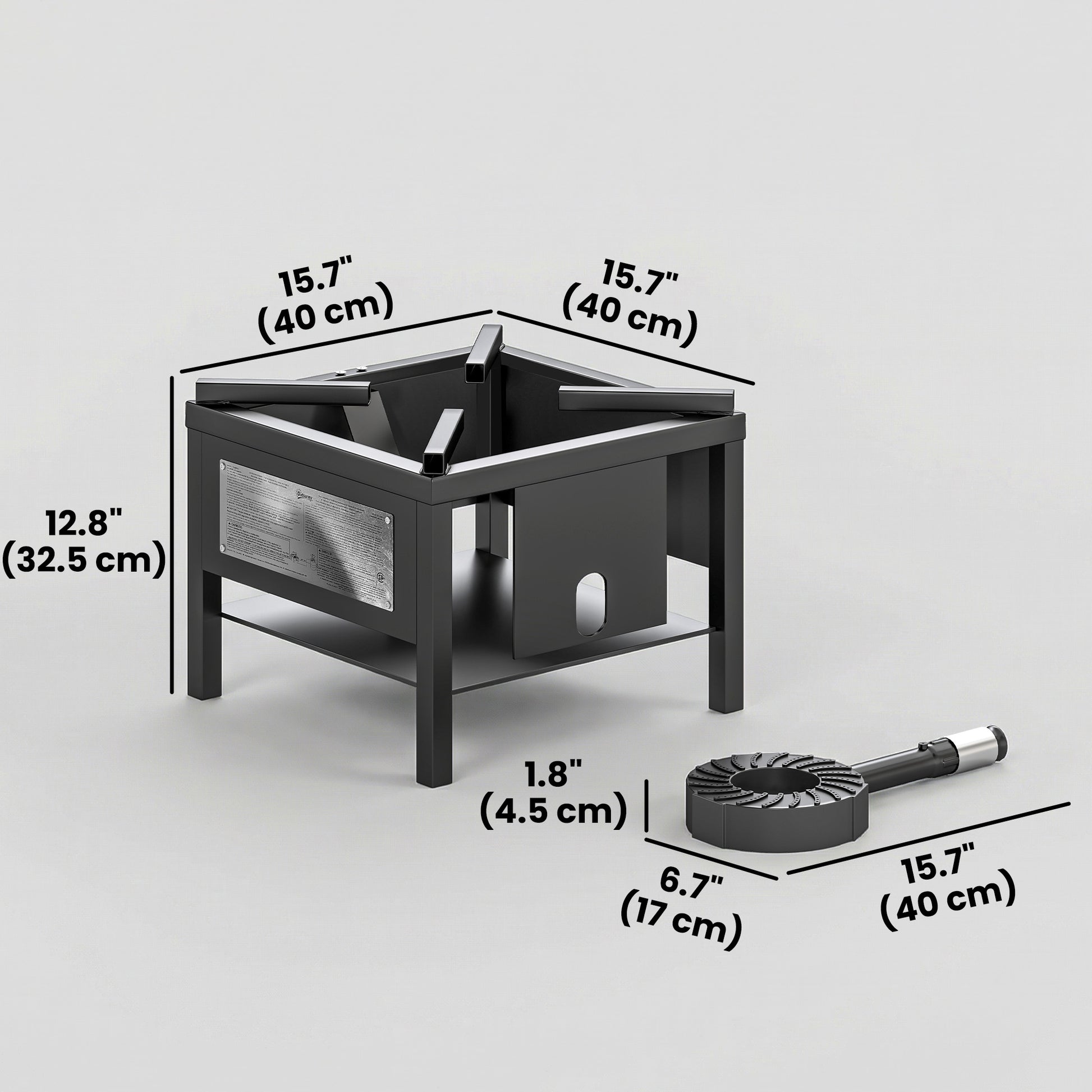 Camping Stove, 65000 BTU High Pressure Propane Stove Outdoor Burner with Detachable Burner, Black