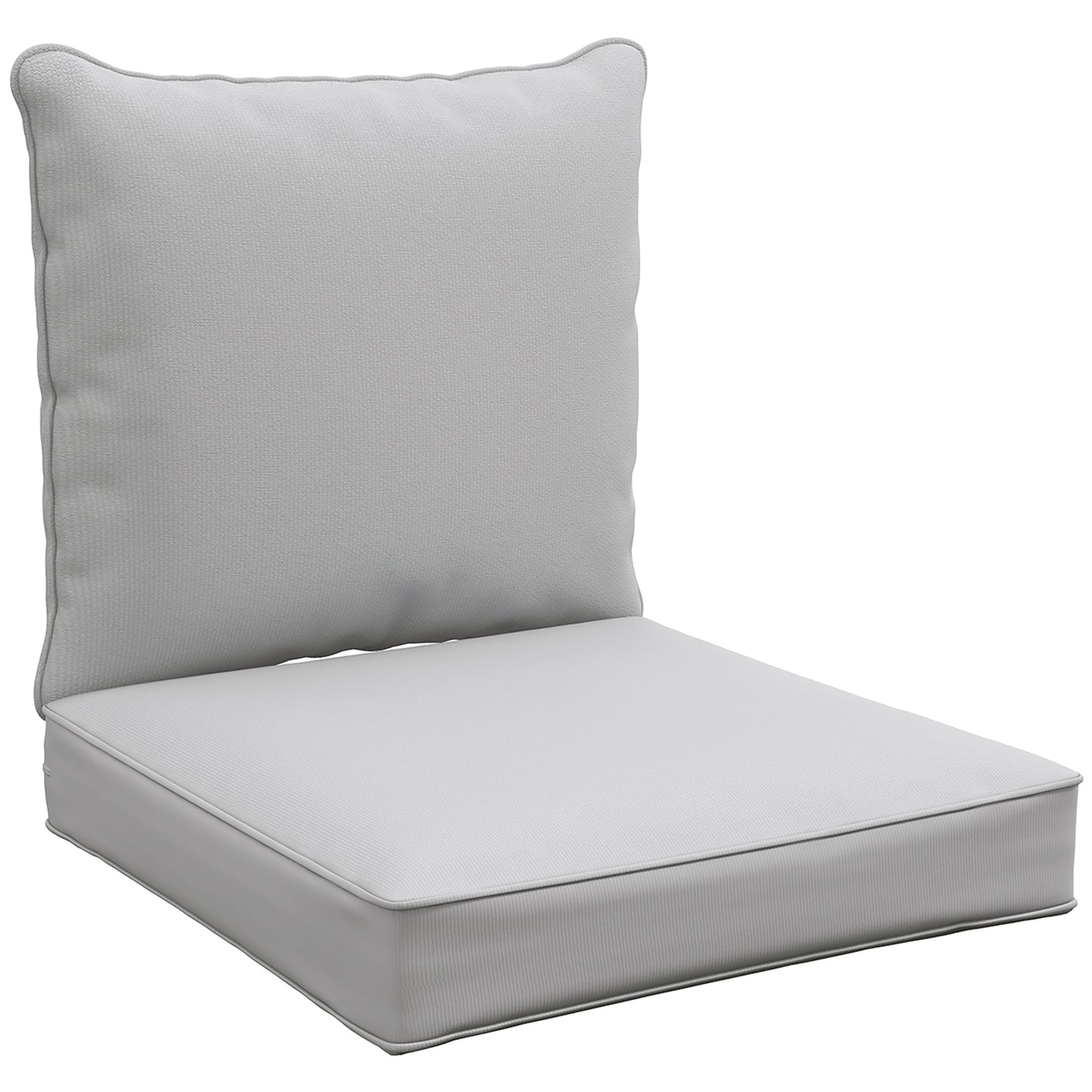 Patio Chair Cushions, Thick Deep Seat Outdoor Seat Cushion with Back Cushion, Light Grey