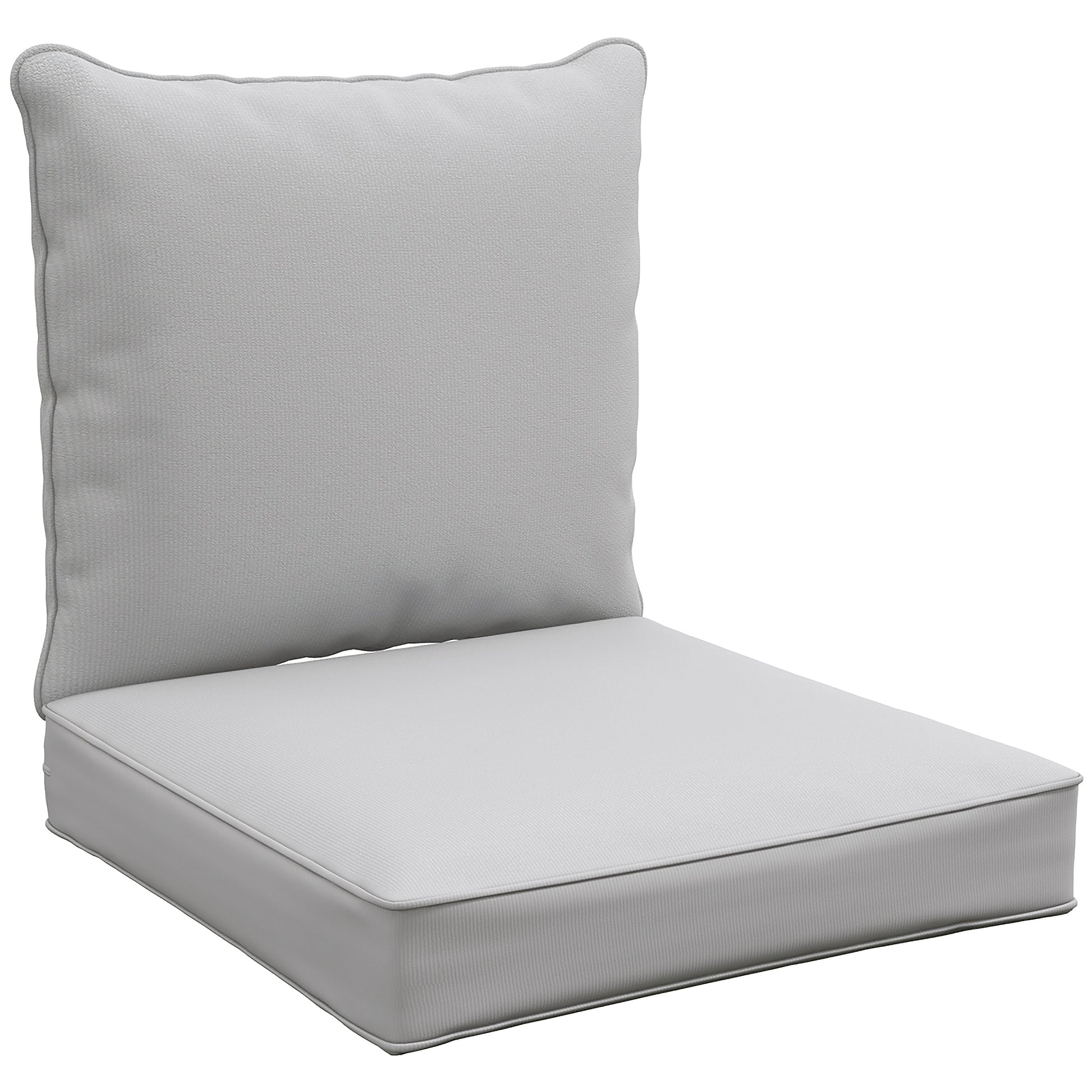 Patio Chair Cushions, Thick Deep Seat Outdoor Seat Cushion with Back Cushion, Light Grey