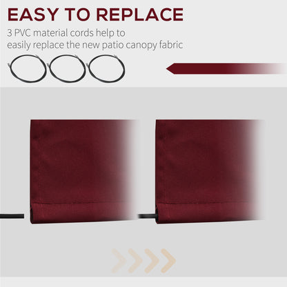 11' x 10' Retractable Awning Fabric Replacement Outdoor Sunshade Canopy Awning Cover, UV Protection, Wine Red