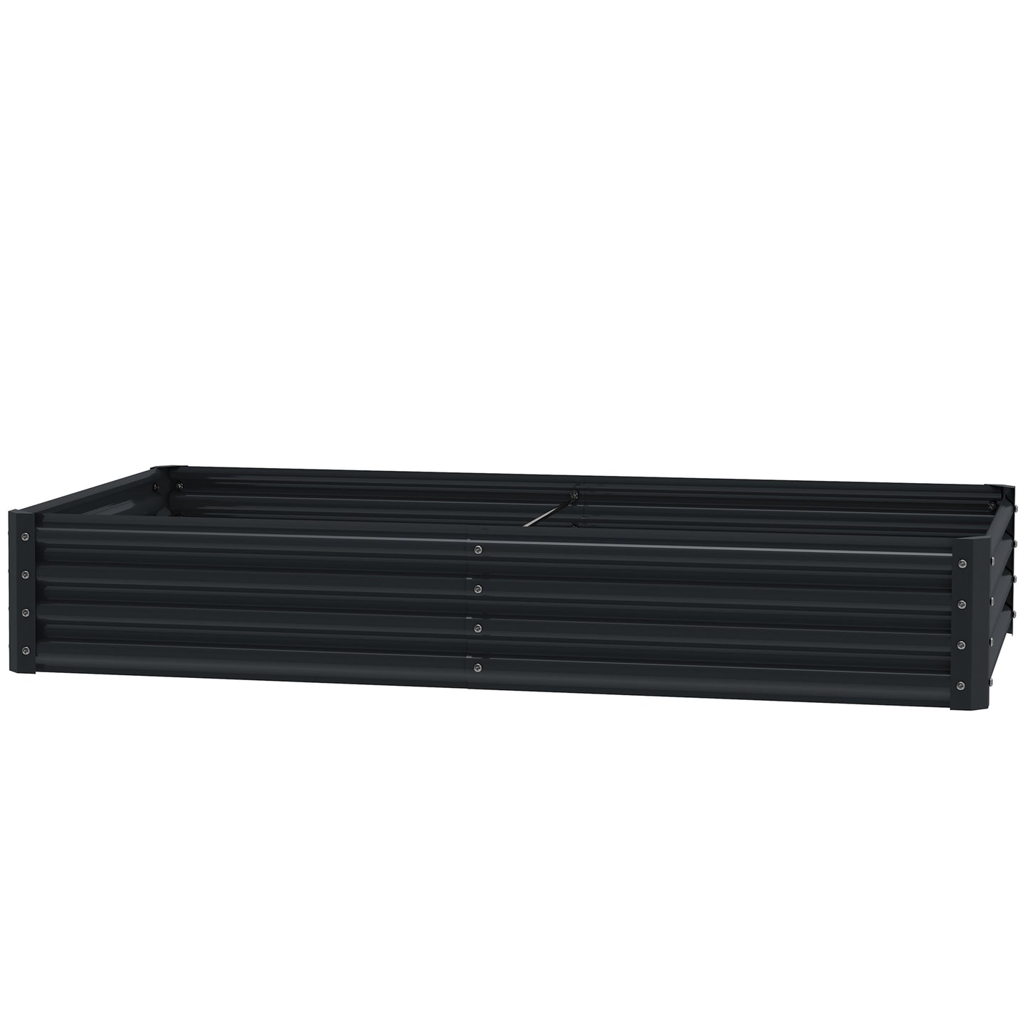 6 x 3 x 1ft Galvanized Raised Garden Bed, Reinforced Outdoor Planter Box with Open Bottom, Dark Grey