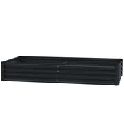 6 x 3 x 1ft Galvanized Raised Garden Bed, Reinforced Outdoor Planter Box with Open Bottom, Dark Grey