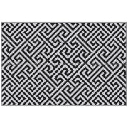 Reversible Outdoor RV Rug, Patio Floor Mat, 5' x 8' Plastic Straw Rug for Backyard, Deck, Beach, Camping, Black & White