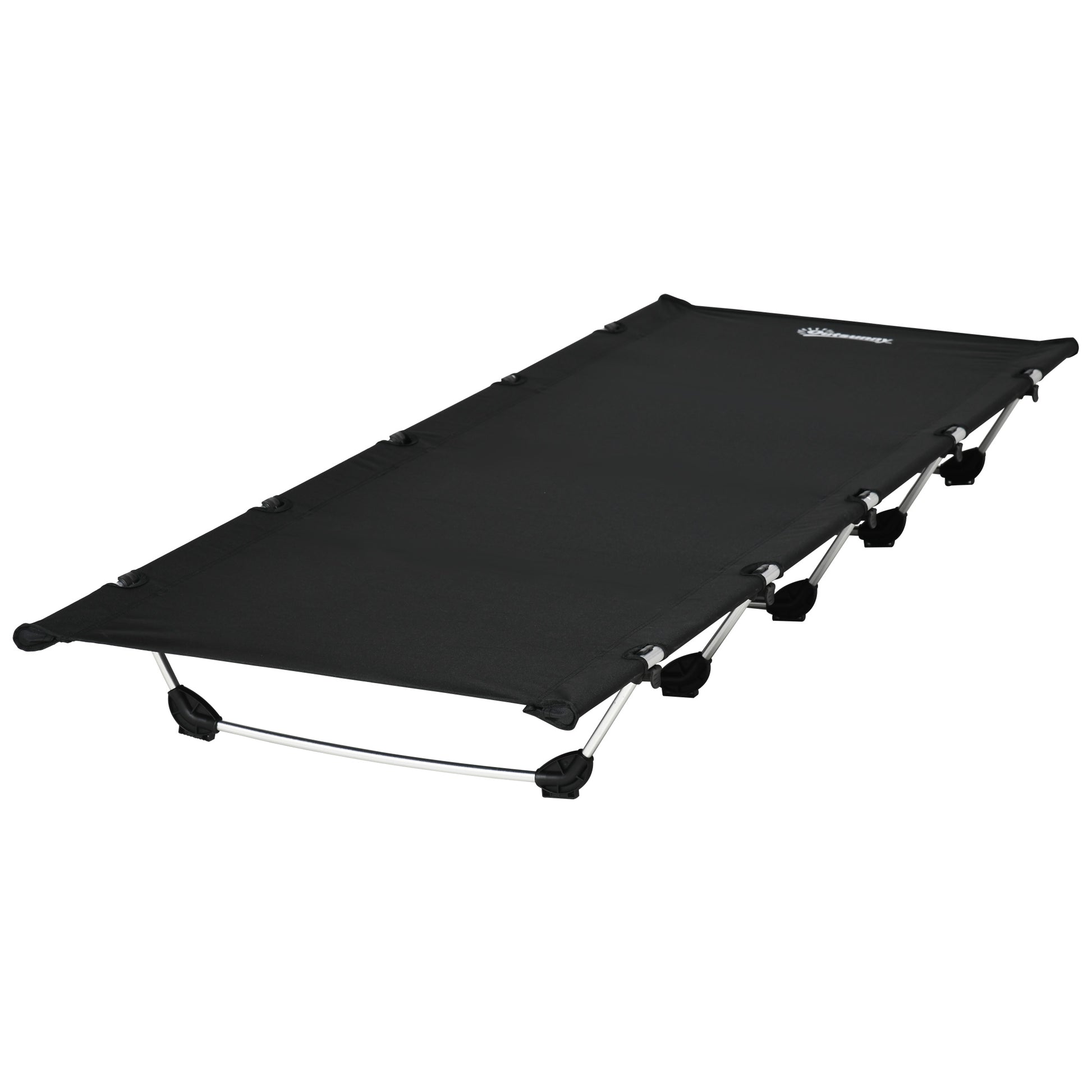 Lightweight Camping Cot, Aluminium Portable Folding Bed w/ Strong Support 331 lbs and Carry Bag for Camping, Black