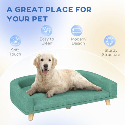 Dog Sofa for Large Dogs with Washable Cover, Anti-slip Foot Pads, Green