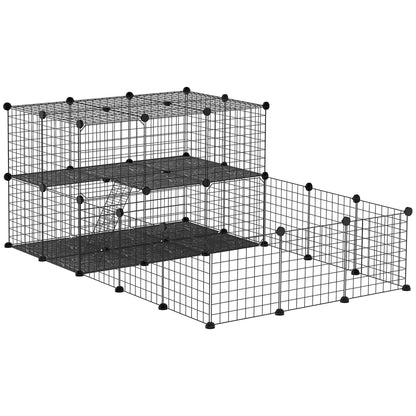 46 Panels Pet Playpen, DIY Small Animal Playpen, Indoor Portable Pet Fence for Guinea Pigs, Bunny, Rabbits, Hamsters, Hedgehogs