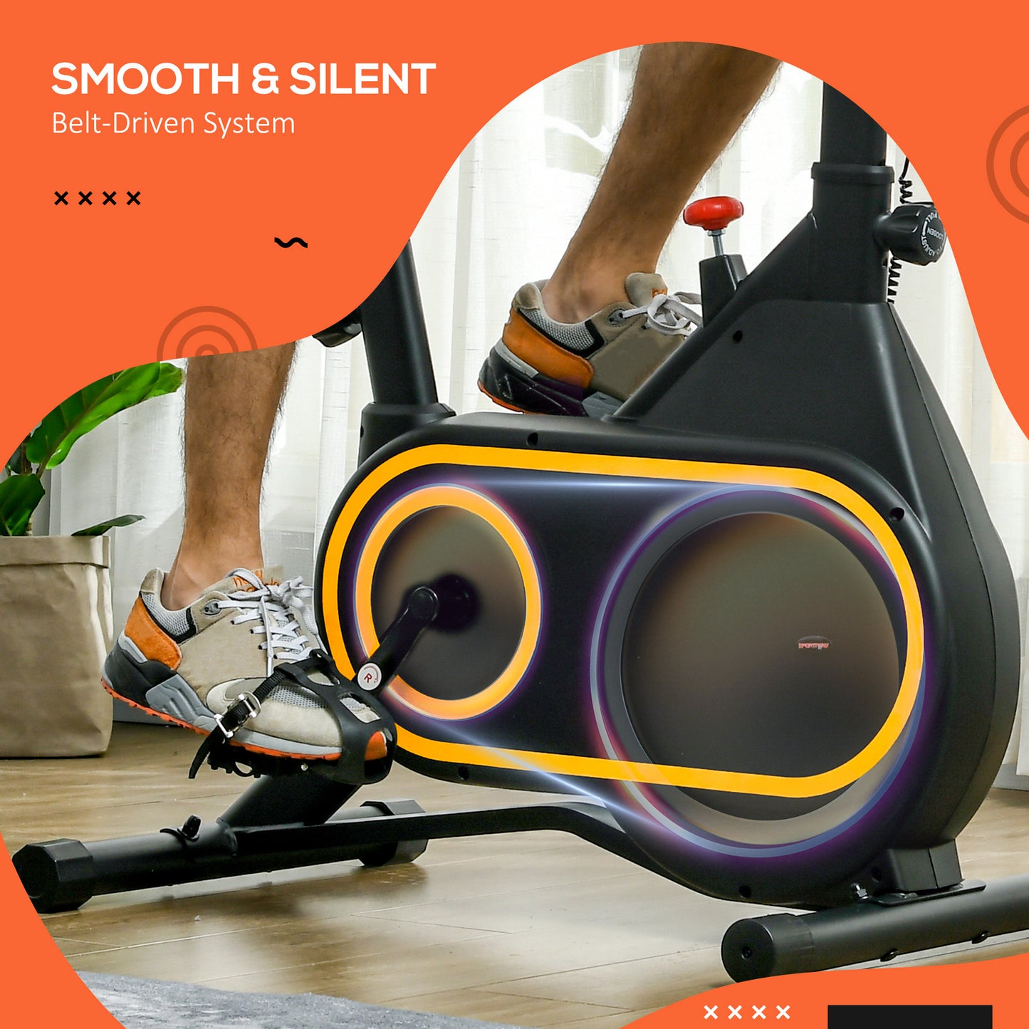Soozier Exercise Bike, Magnetic Resistance Exercise Bike with LCD Display, Low Noise Stationary Indoor Cycling Bike for Home