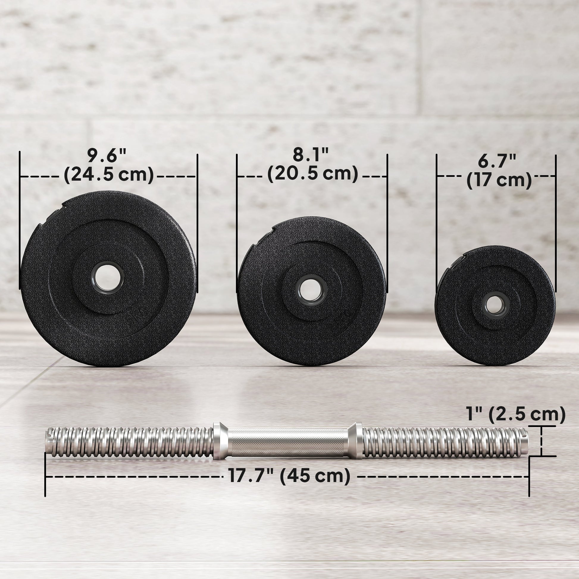 Soozier Adjustable 2 x 44lbs Weight Dumbbell Set for Weight Fitness Training Exercise Fitness Home Gym Equipment, Black (Pair)
