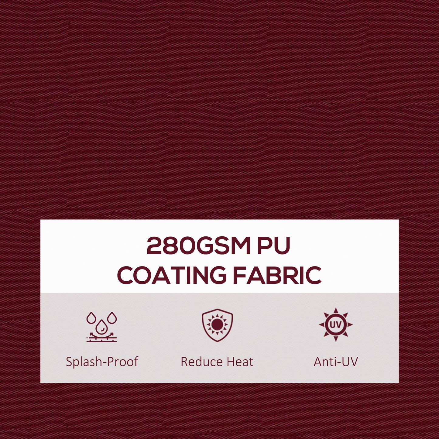 13' x 10' Retractable Awning, 280gsm UV Resistant Sunshade Shelter, for Deck, Balcony, Yard, Wine Red