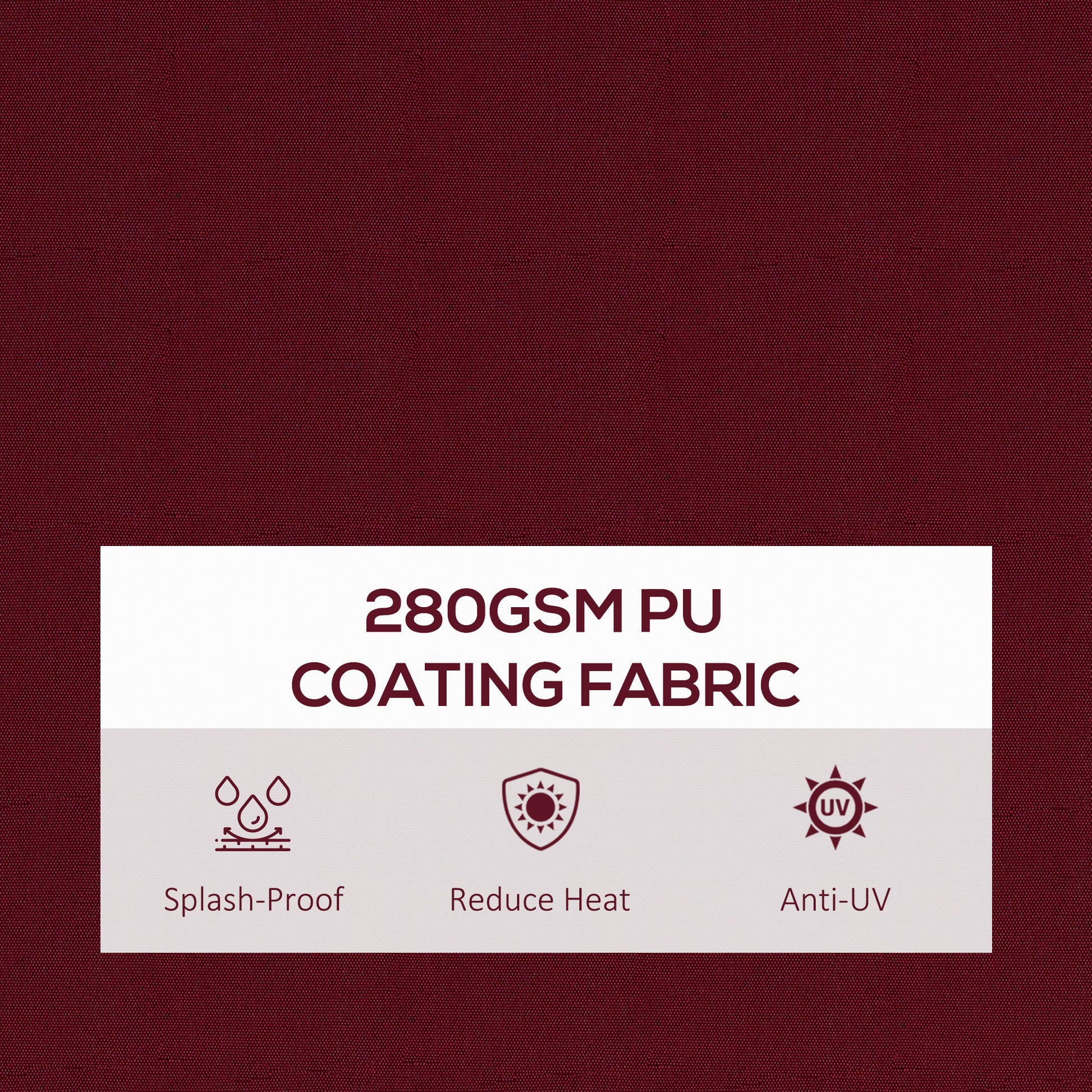 13' x 10' Retractable Awning, 280gsm UV Resistant Sunshade Shelter, for Deck, Balcony, Yard, Wine Red