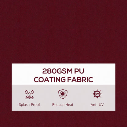13' x 10' Retractable Awning, 280gsm UV Resistant Sunshade Shelter, for Deck, Balcony, Yard, Wine Red