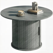 Round Coffee Table, 31.5" Center Table, Cement Grey