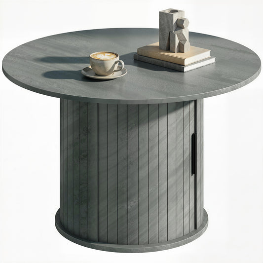 Round Coffee Table, 31.5" Center Table, Cement Grey